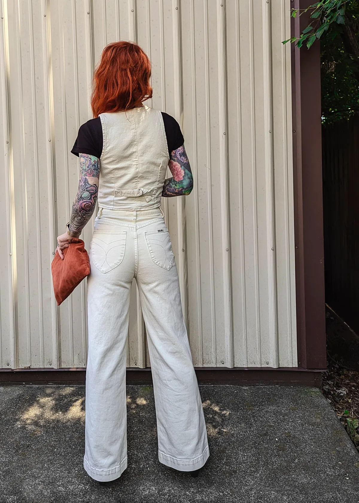 Buttercream Stretch Denim Sailor Jean <br> <i> ankle length </i>