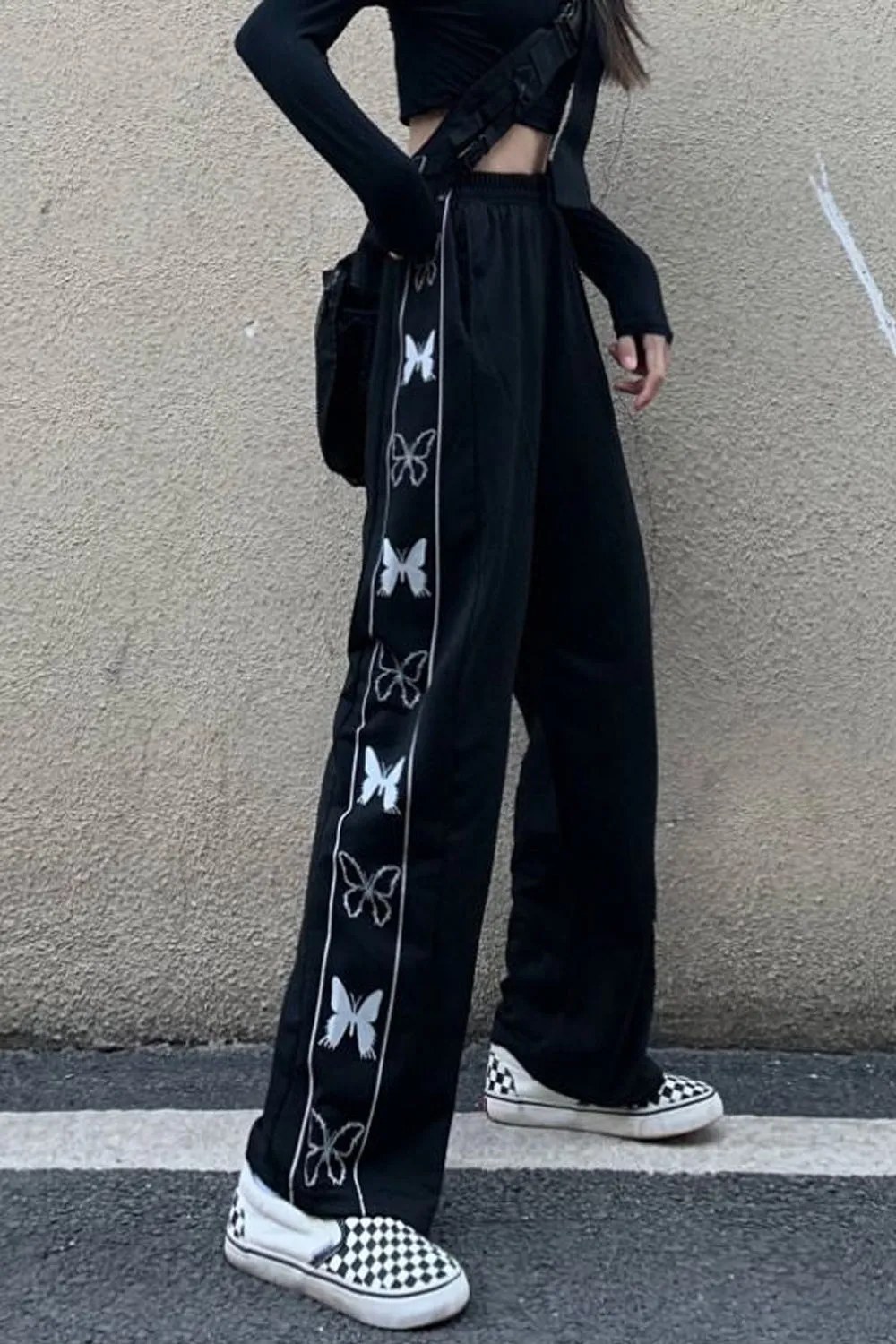 Butterfly Side Printed Loose Casual Pants