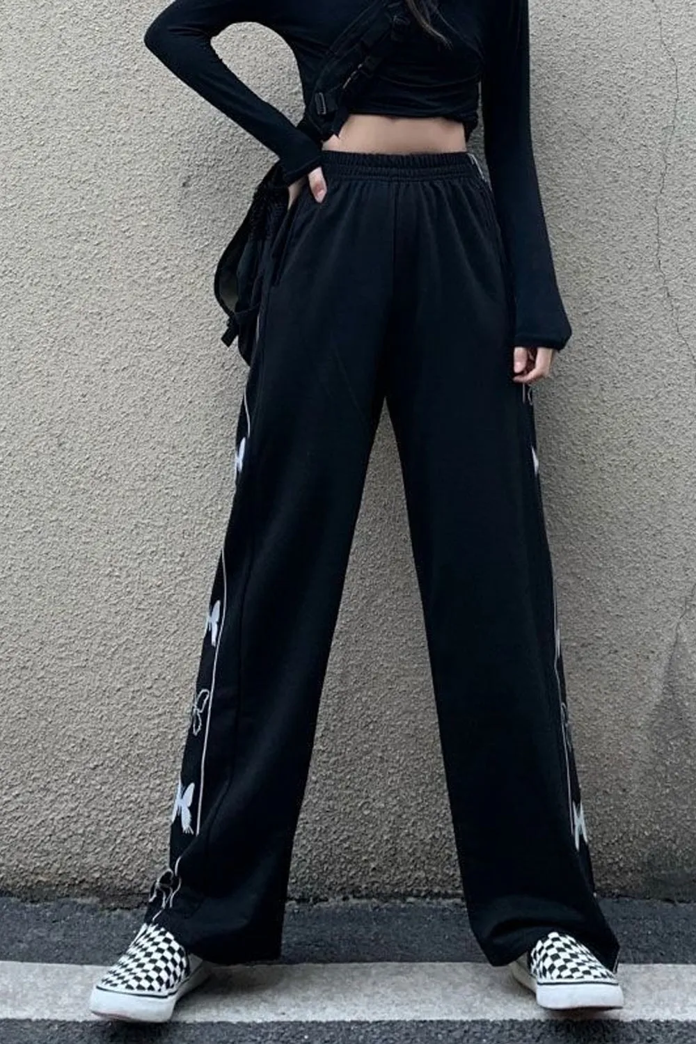 Butterfly Side Printed Loose Casual Pants