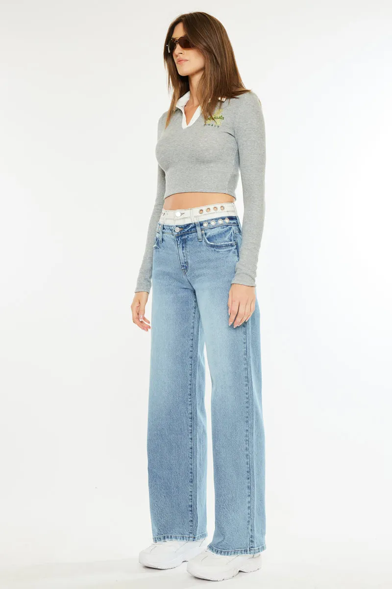 Caitlin High Rise Wide Leg Jeans