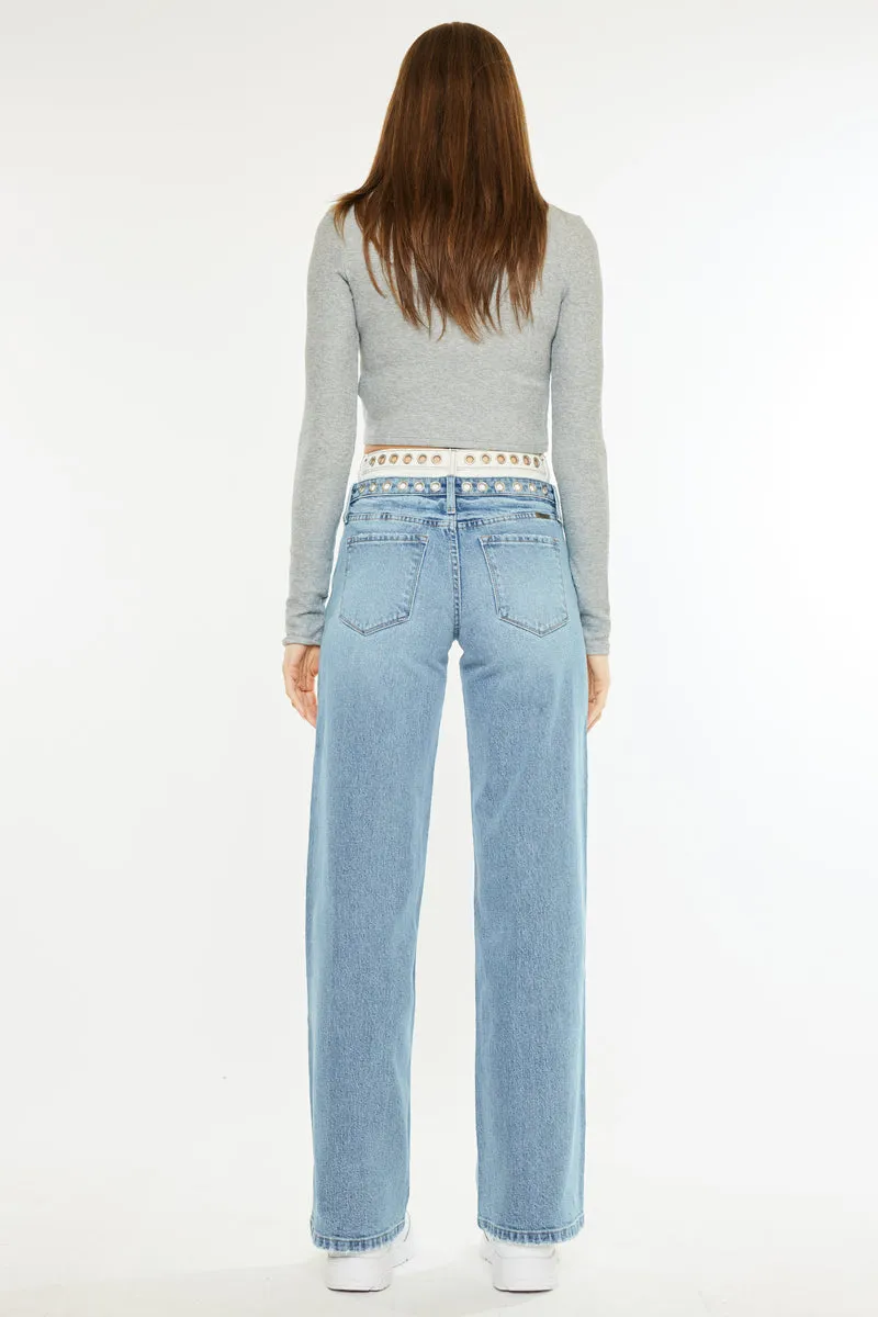 Caitlin High Rise Wide Leg Jeans
