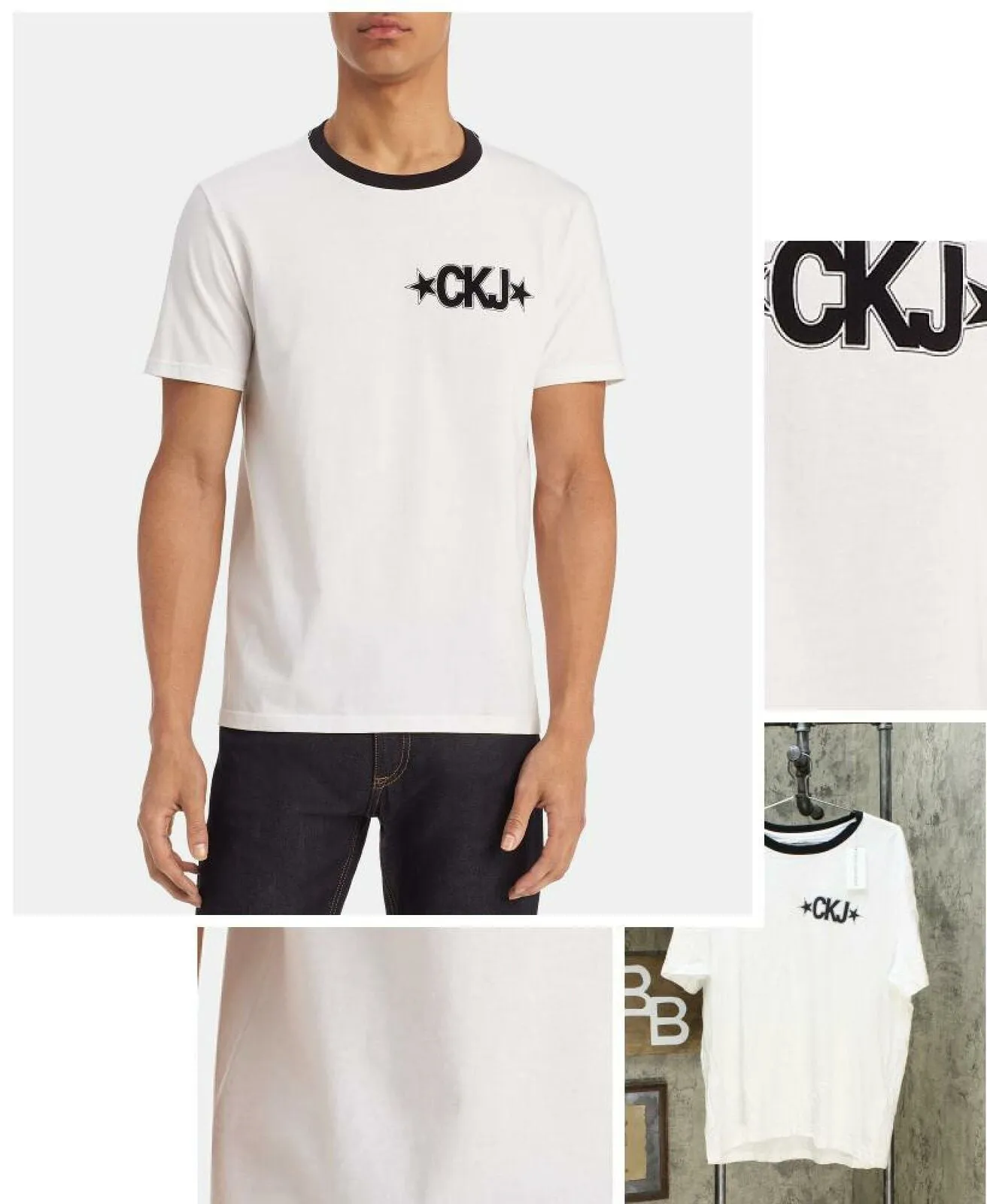 Calvin Klein Men's Short Sleeve Ringer Logo T-Shirt