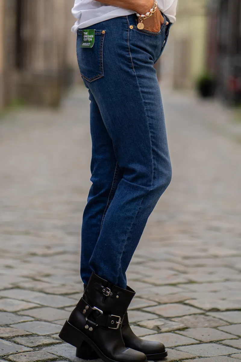 Cambio Piper cropped blå jeans med smale ben