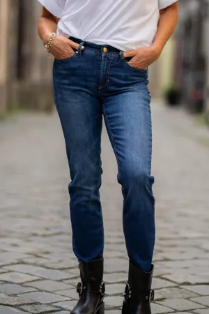 Cambio Piper cropped blå jeans med smale ben