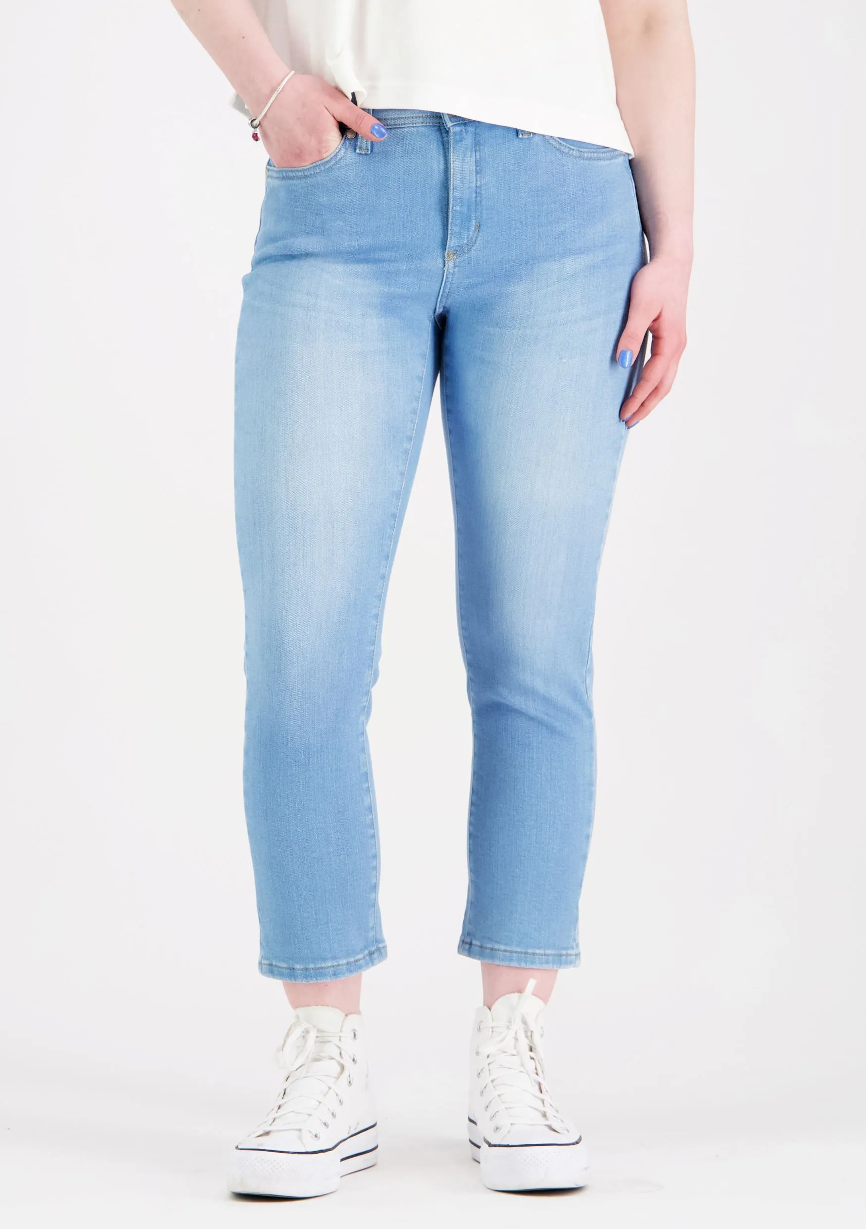 Cara Cropped Stretchy Jeans Blue