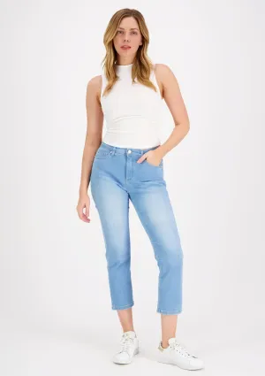 Cara Cropped Stretchy Jeans Blue