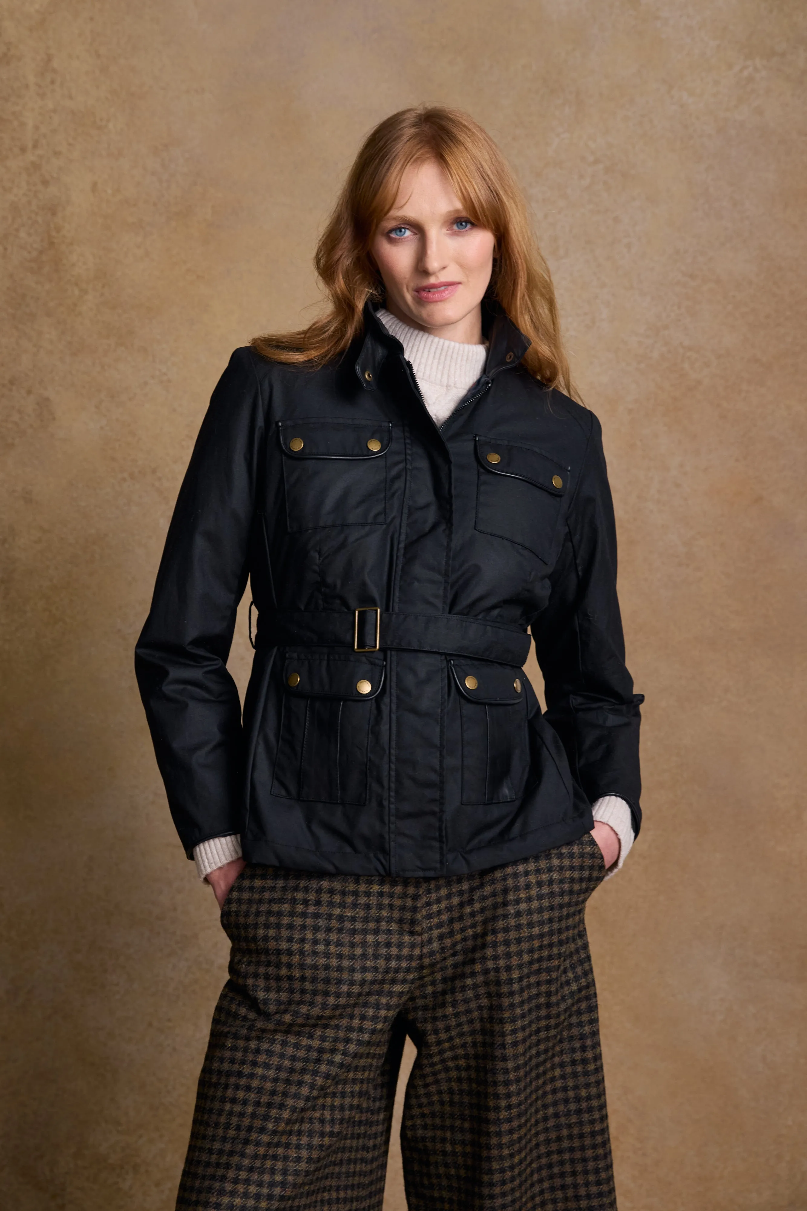 Cara Utility Wax Jacket - Black
