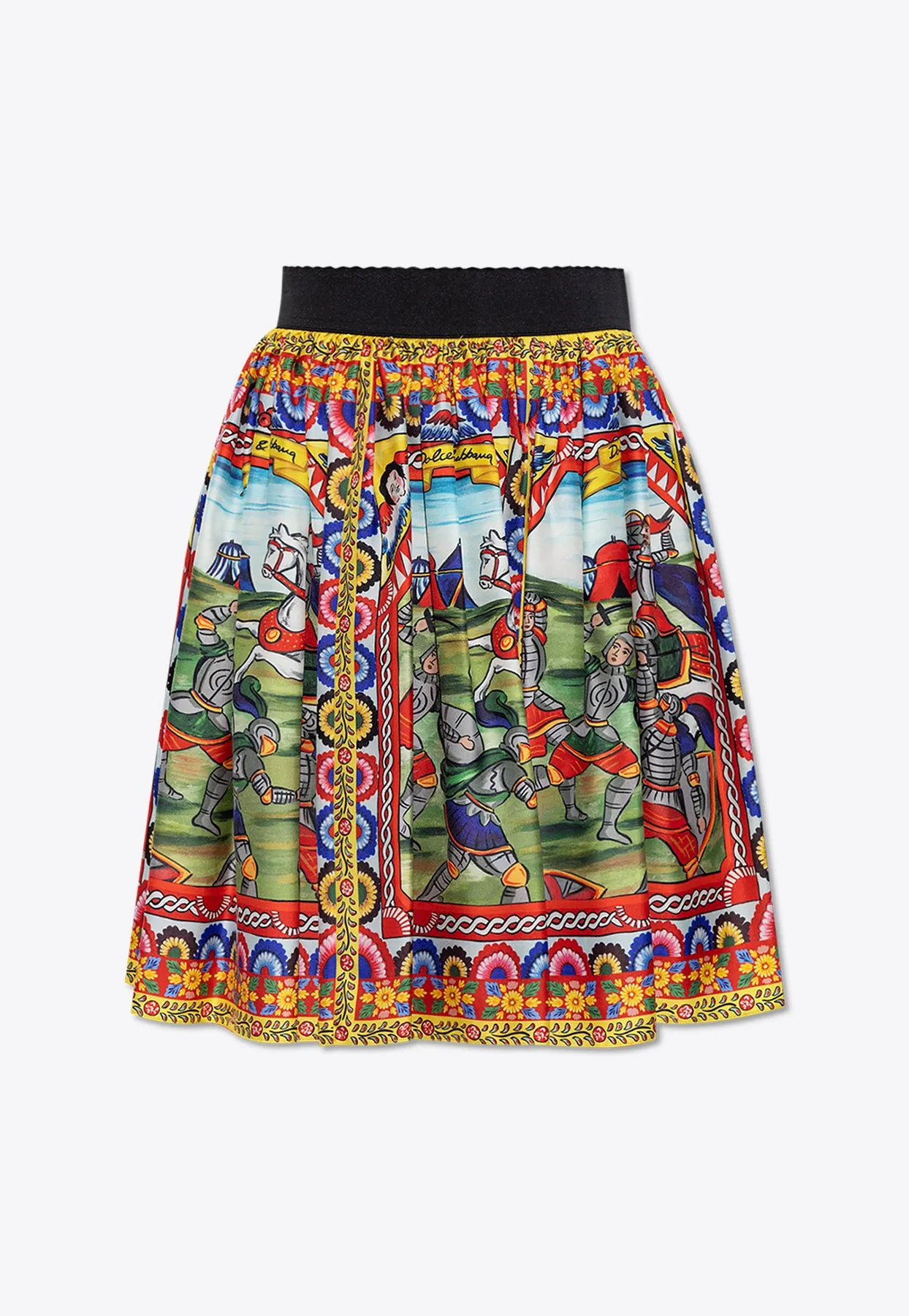 Carretto Print Silk Mini Skirt