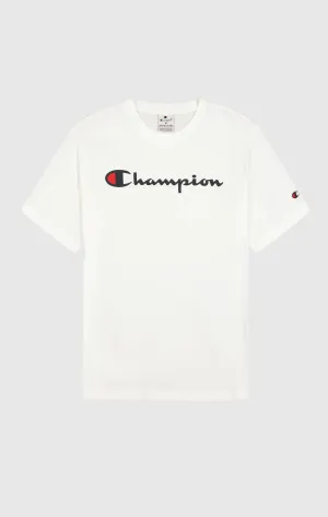 Champion | Baumwoll-T-Shirt mit großem Brustlogo | WW001 WHT