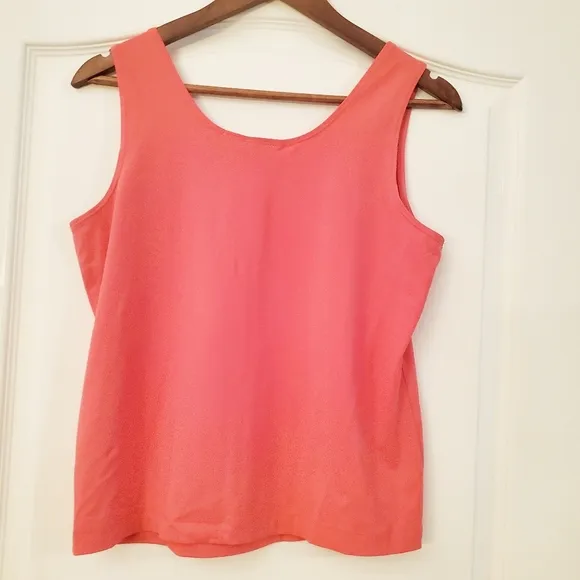 Chicos outfit Dark Blue plantinum cropped jeans sz 1 &amp; coral tank top Sz 1