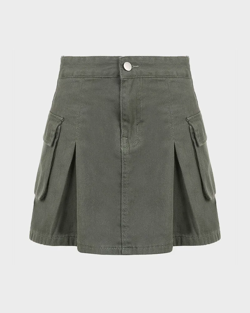 Cinereal Pleated Skirt