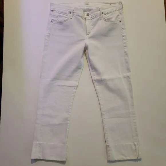 Citizens of Humanity 'Dani' Cropped Straight Leg White Jeans