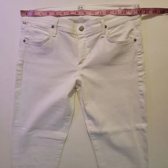 Citizens of Humanity 'Dani' Cropped Straight Leg White Jeans