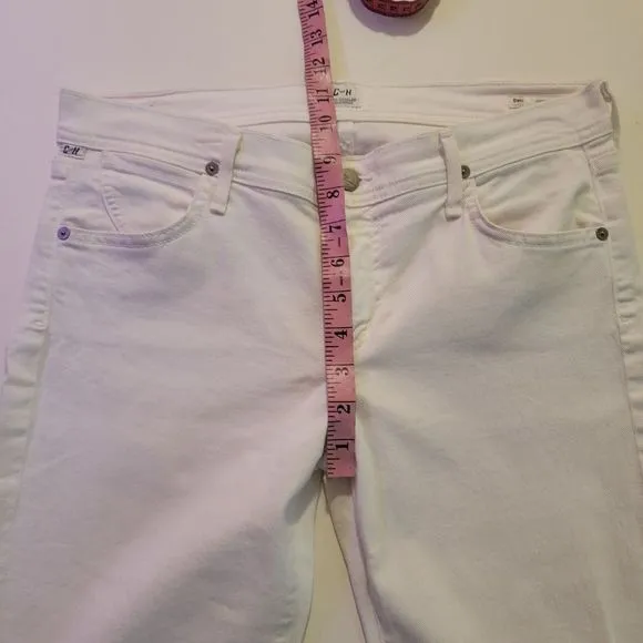 Citizens of Humanity 'Dani' Cropped Straight Leg White Jeans