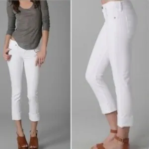 Citizens of Humanity 'Dani' Cropped Straight Leg White Jeans