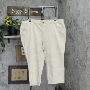 CJ Banks Womens Plus Size Cropped Shaped Fit Mid Rise Pinstripe Jeans 9763