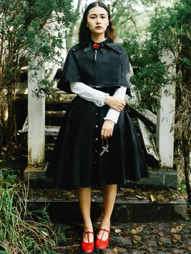 Classical Lolita Dress Cross Regression Lolita Salopette Button Suspender Skirt