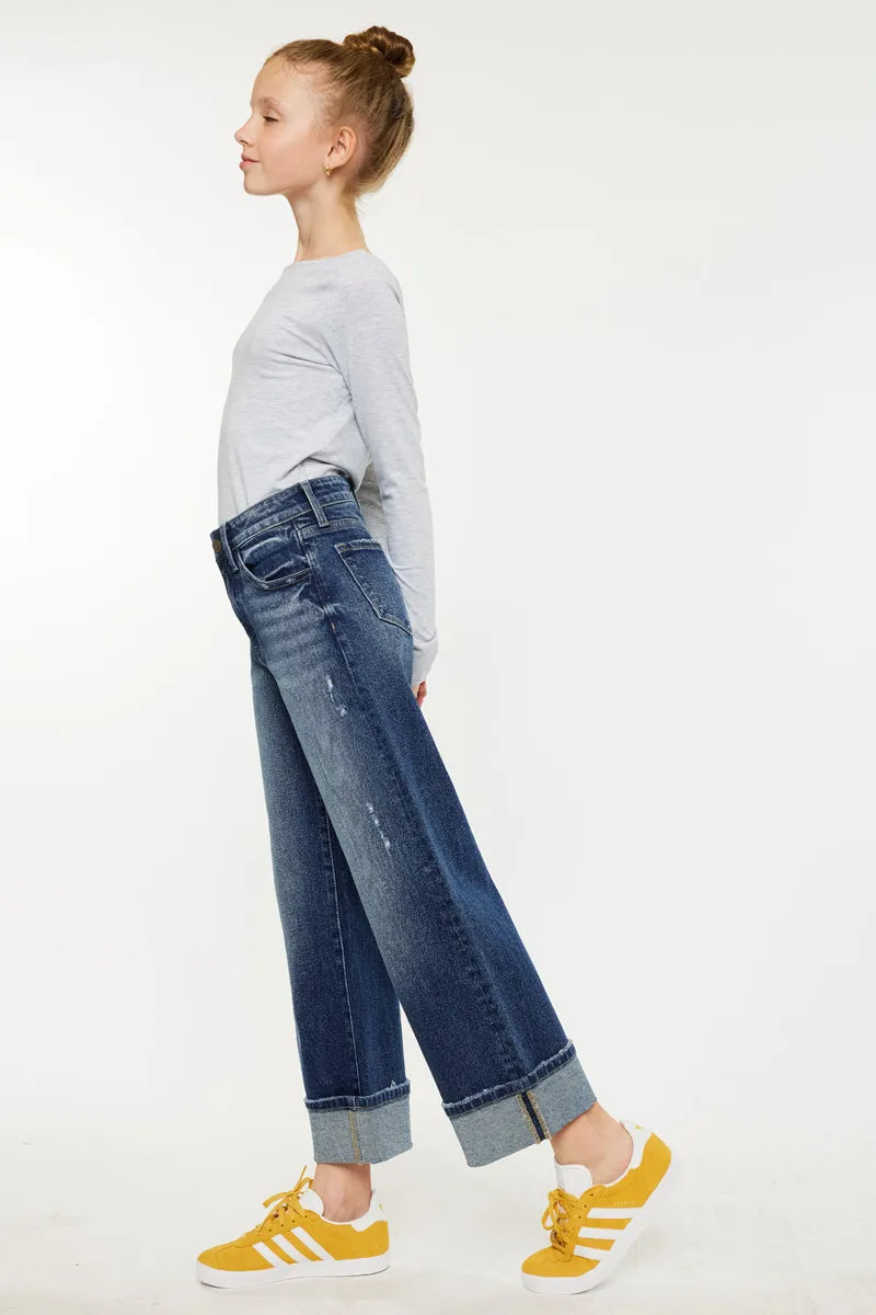 Cleo High Rise Kids Cropped Wide Leg