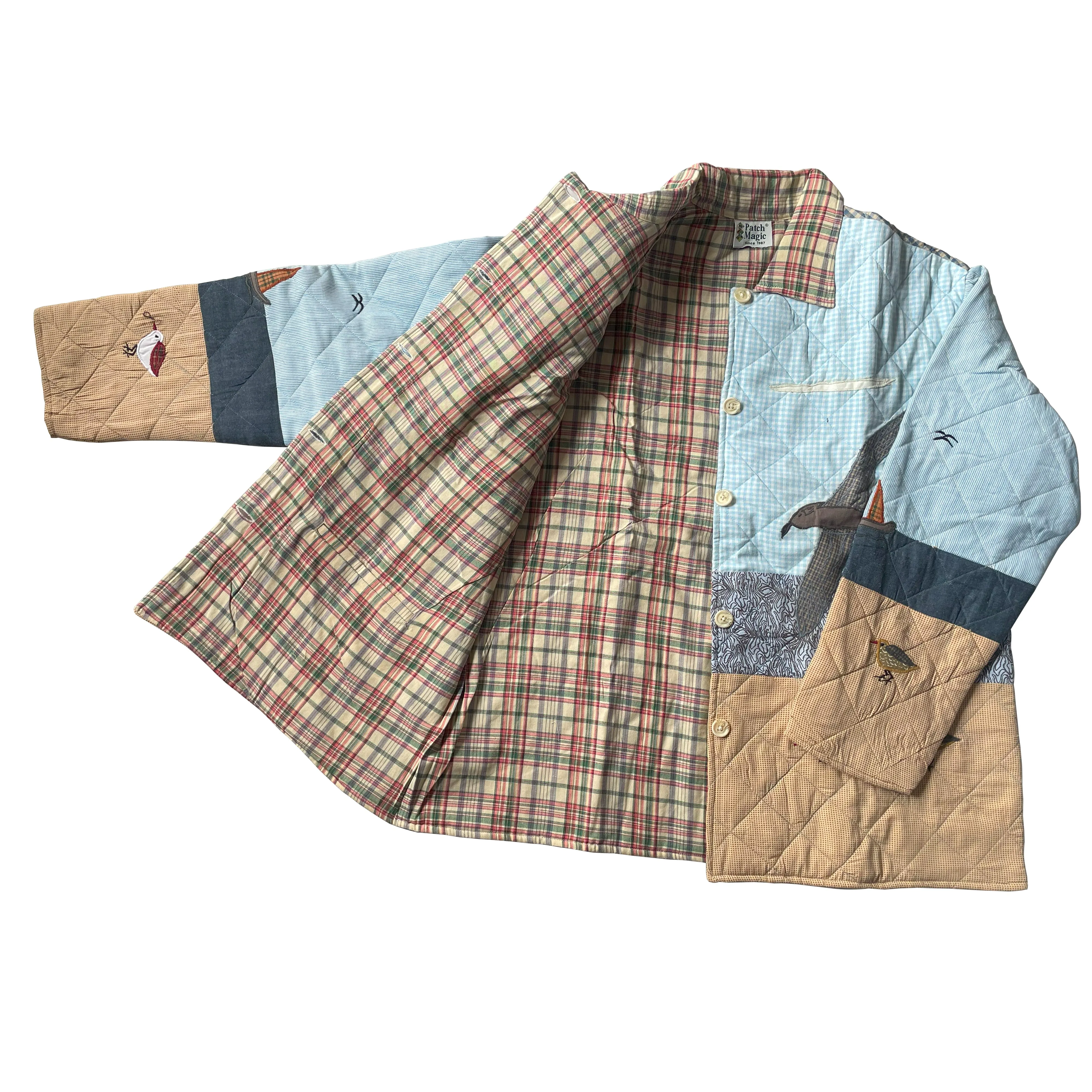 Coastal Elegance Reversible Quilted Cotton Jacket | Lighthouse-Inspired Design, Regular Fit, Soft Cotton Filling for Comfort | Extra Small