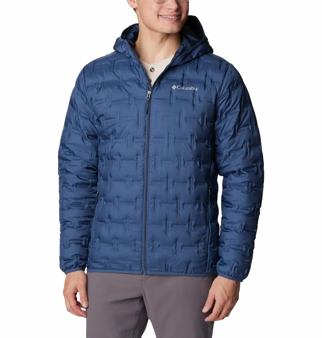 Columbia Men Navy Blue Delta Ridge Down Hooded Jacket
