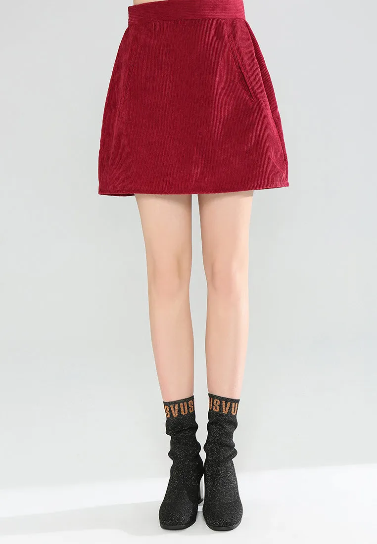 corduroy a-line mini skirt