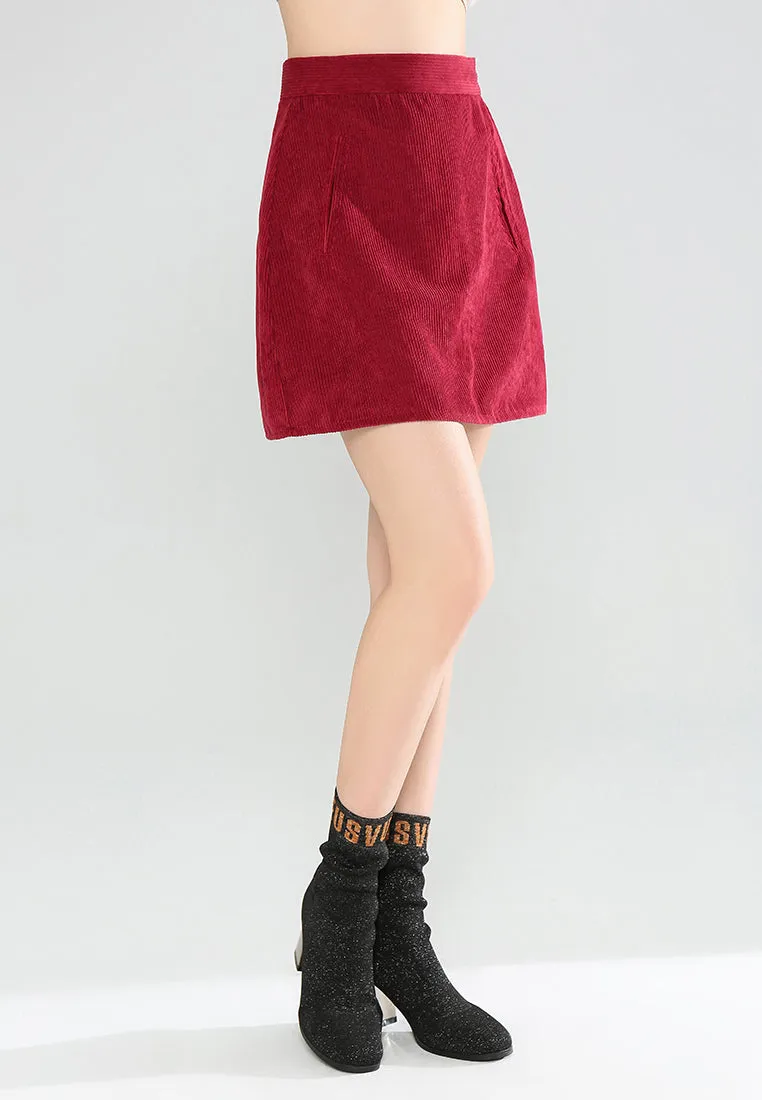 corduroy a-line mini skirt