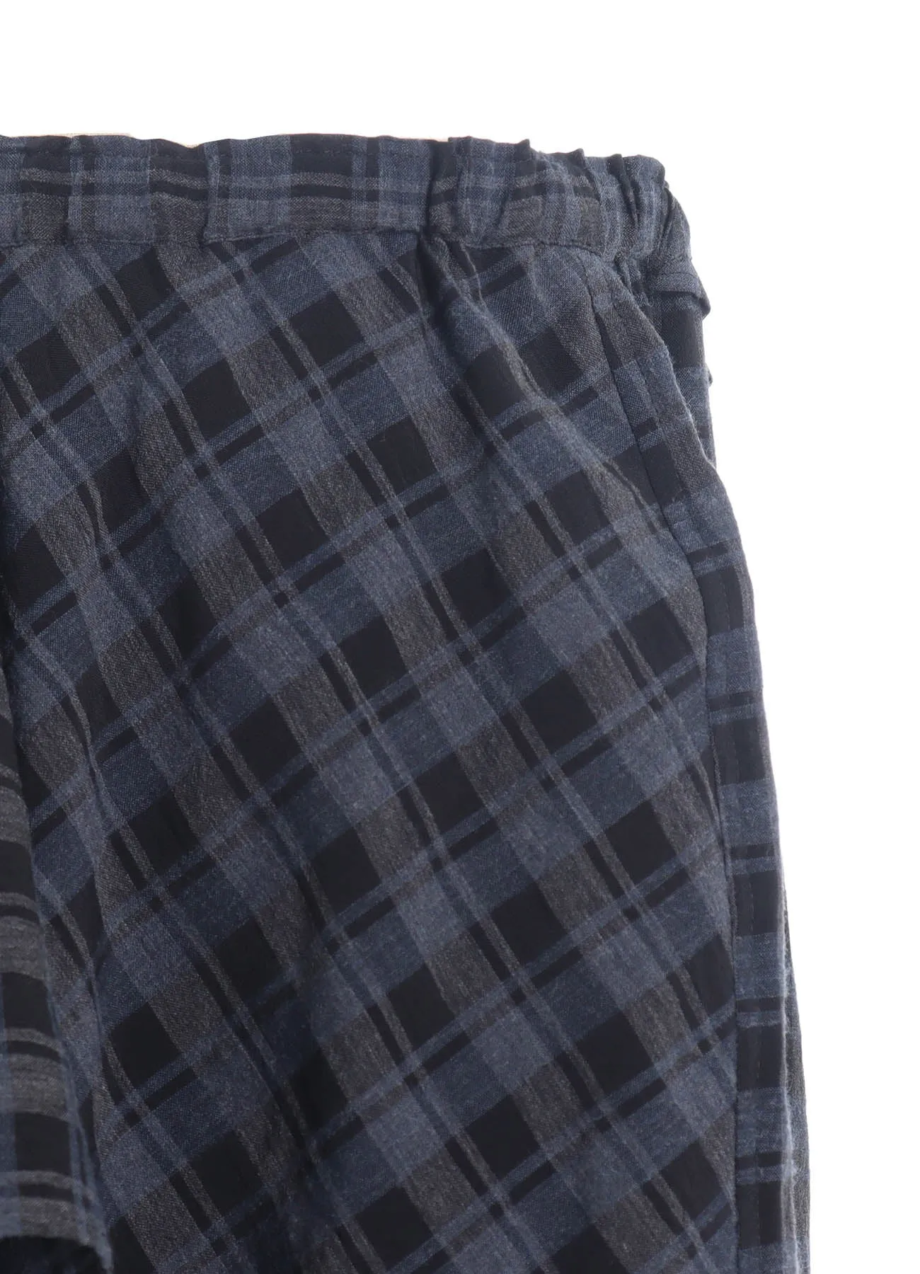 COTTON CUPRO MINI PLAID DRAPE PANTS