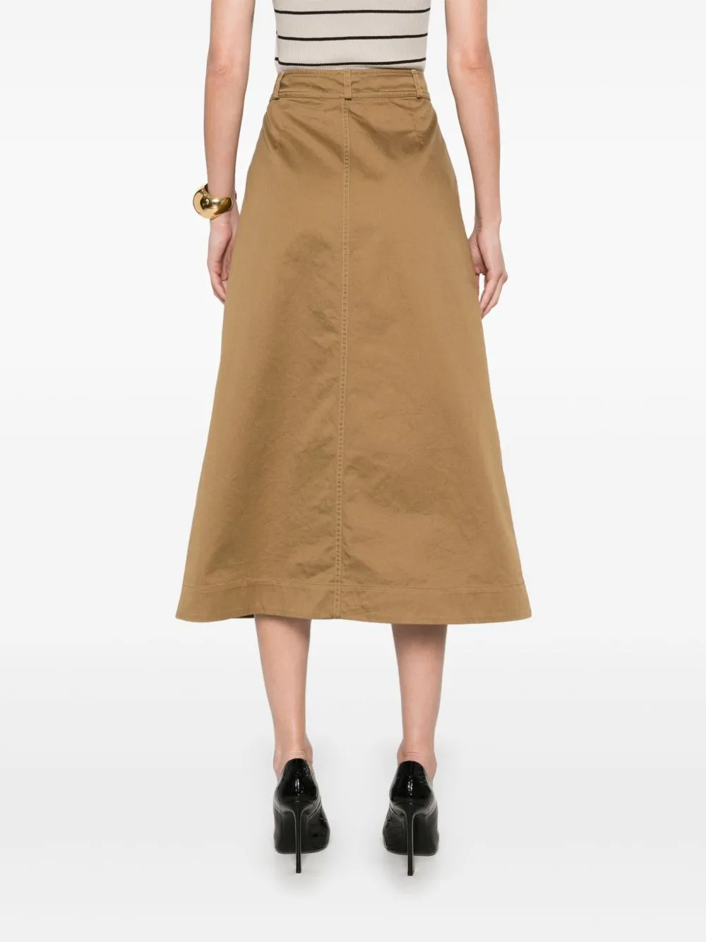 Cotton midi skirt