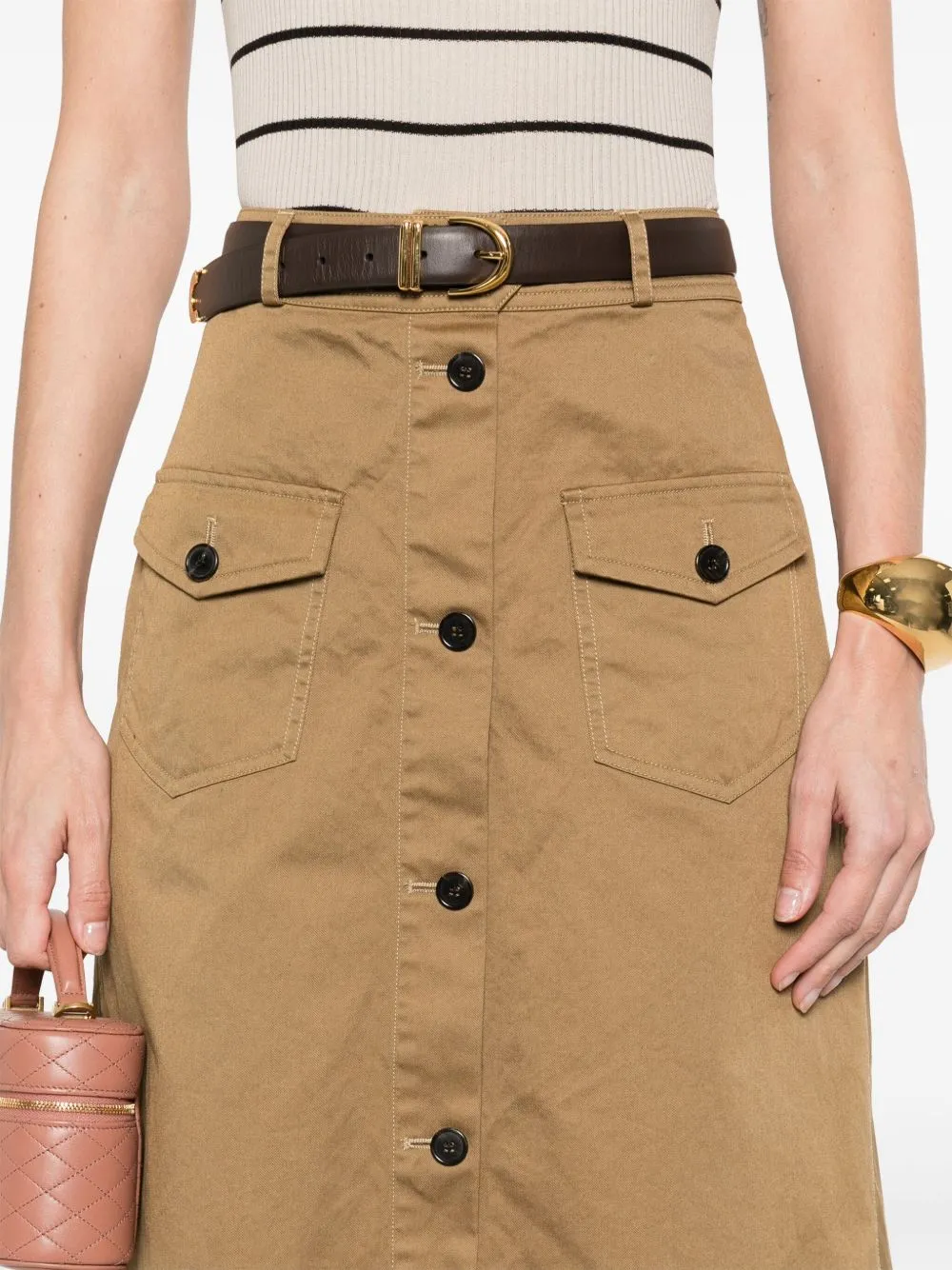 Cotton midi skirt