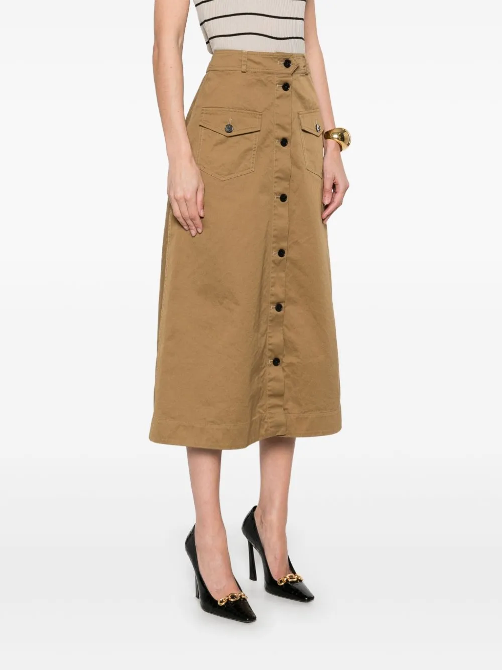 Cotton midi skirt