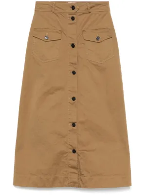 Cotton midi skirt