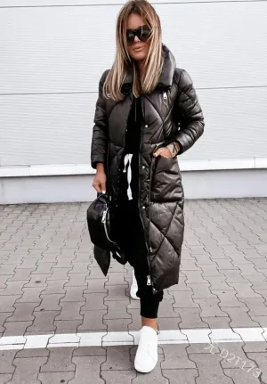 Cotton parka with quilted design