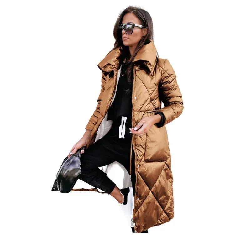 Cotton parka with quilted design