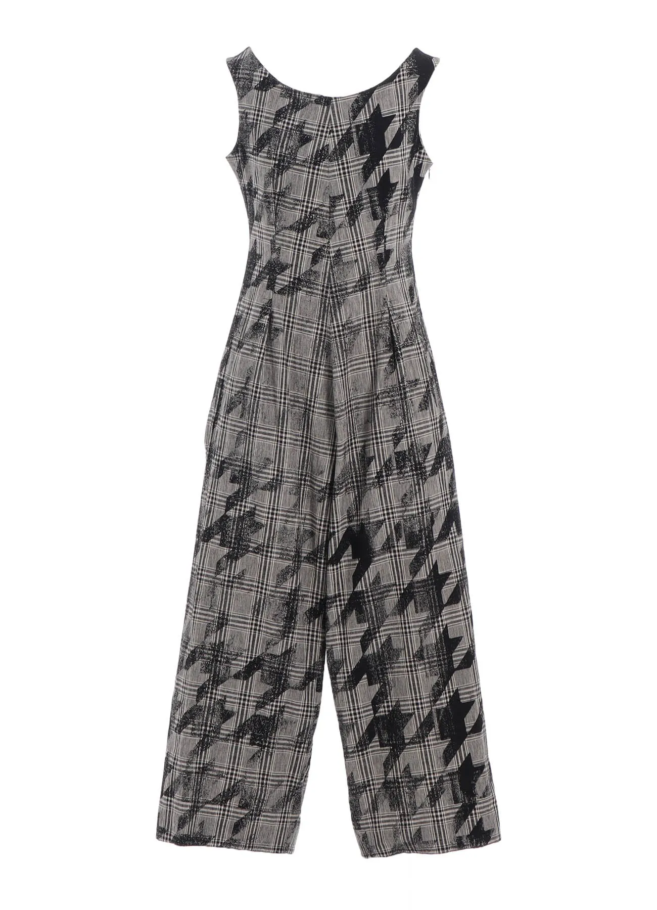 COTTON/LINEN PLAID×BIG HOUNDSTOOTH OVERALLS