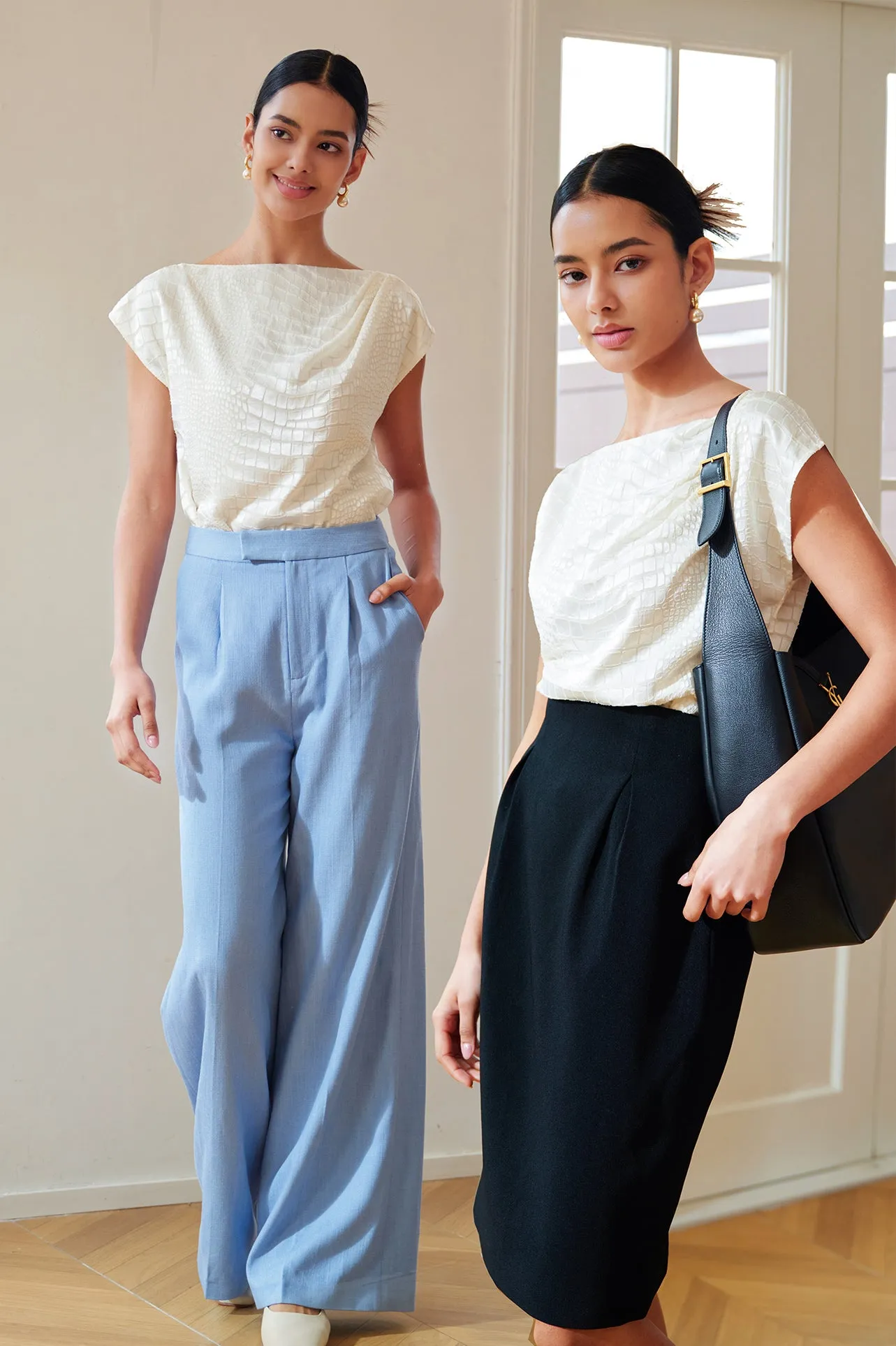 CROCODILE-EMBOSSED TOP