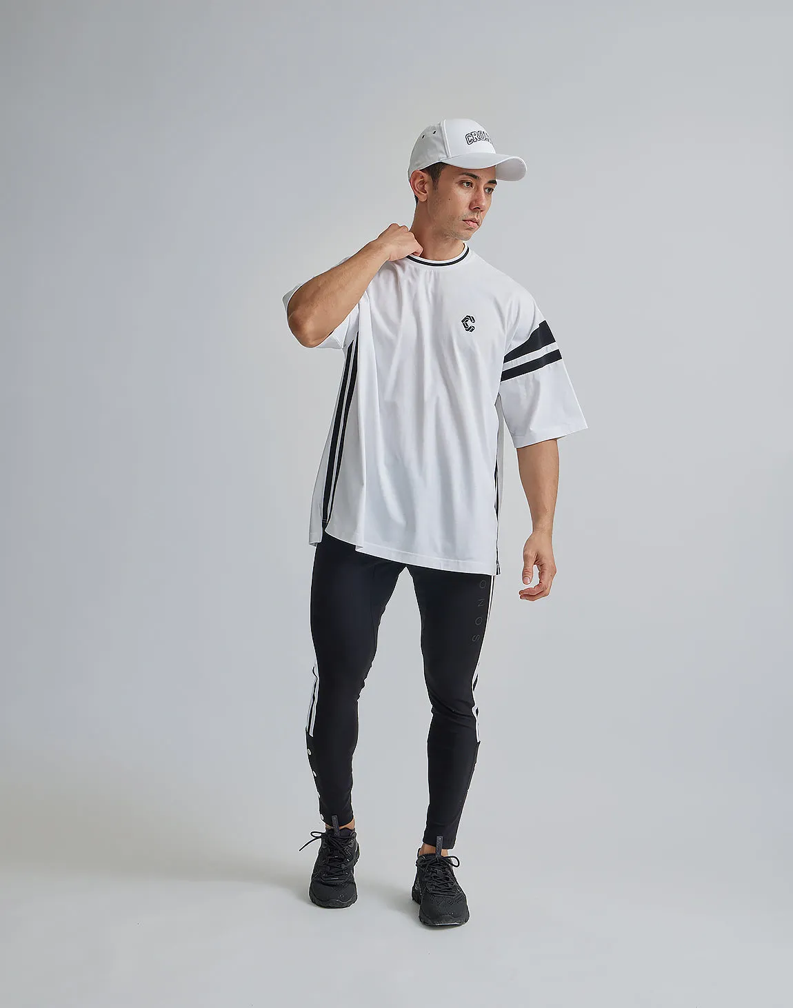 CRONOS 2LINE BACK LOGO OVERSIZE T-SHIRTS【WHITE】