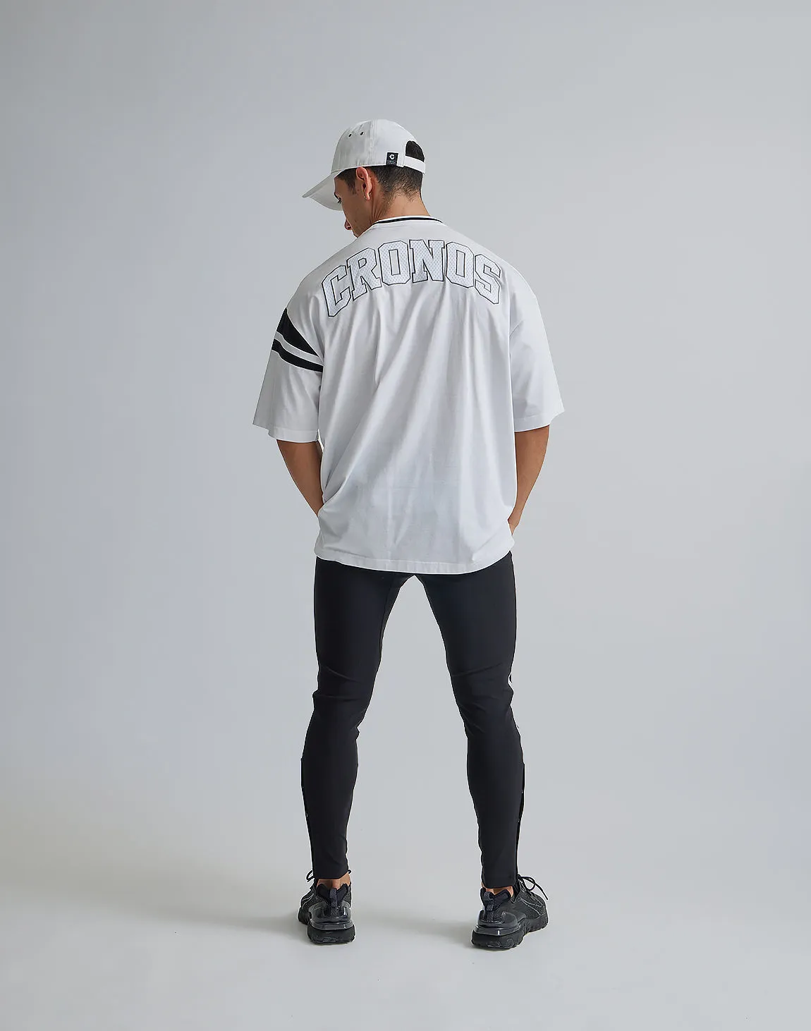 CRONOS 2LINE BACK LOGO OVERSIZE T-SHIRTS【WHITE】