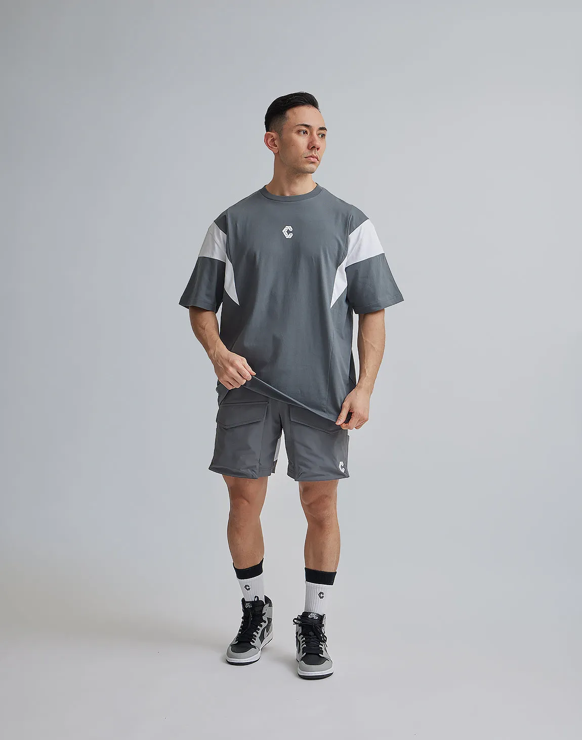 CRONOS BACK LOGO OVERSIZE T-SHIRTS【D.GRAY】