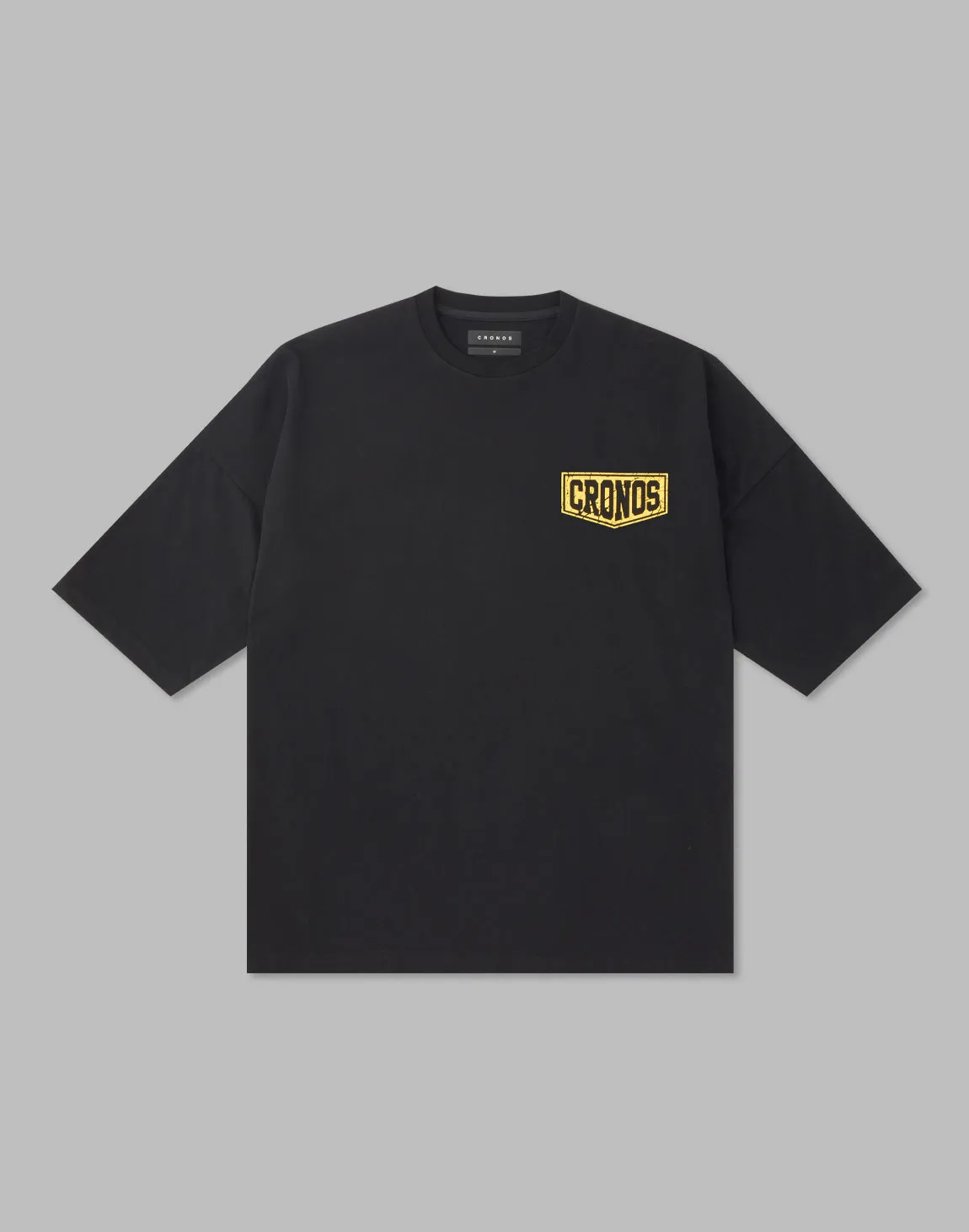 CRONOS BARBELL LOGO OVERSIZE T-SHIRTS【BLACK×YELLOW】