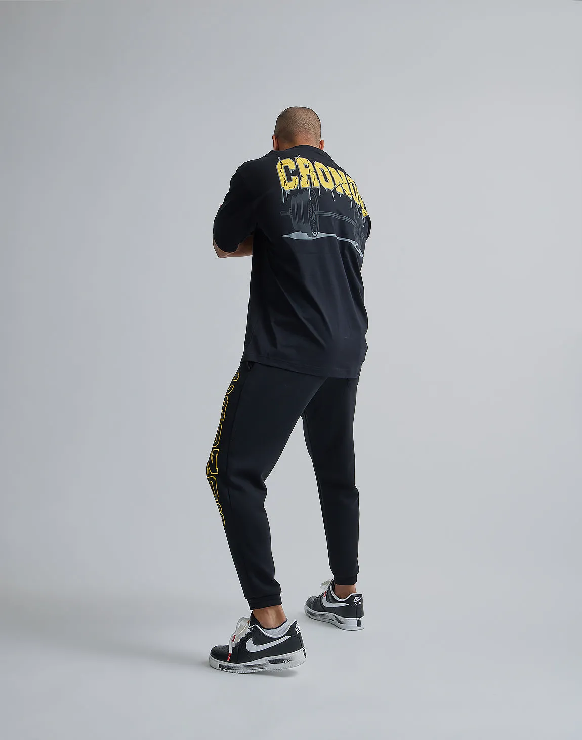 CRONOS BARBELL LOGO OVERSIZE T-SHIRTS【BLACK×YELLOW】