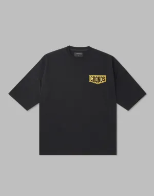 CRONOS BARBELL LOGO OVERSIZE T-SHIRTS【BLACK×YELLOW】