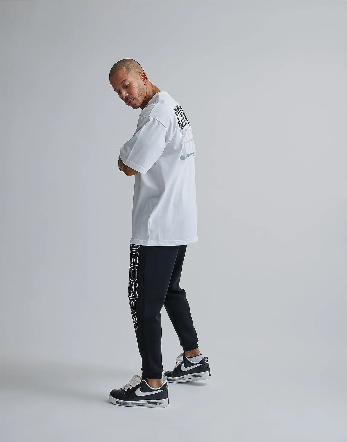 CRONOS BARBELL LOGO OVERSIZE T-SHIRTS【WHITE】