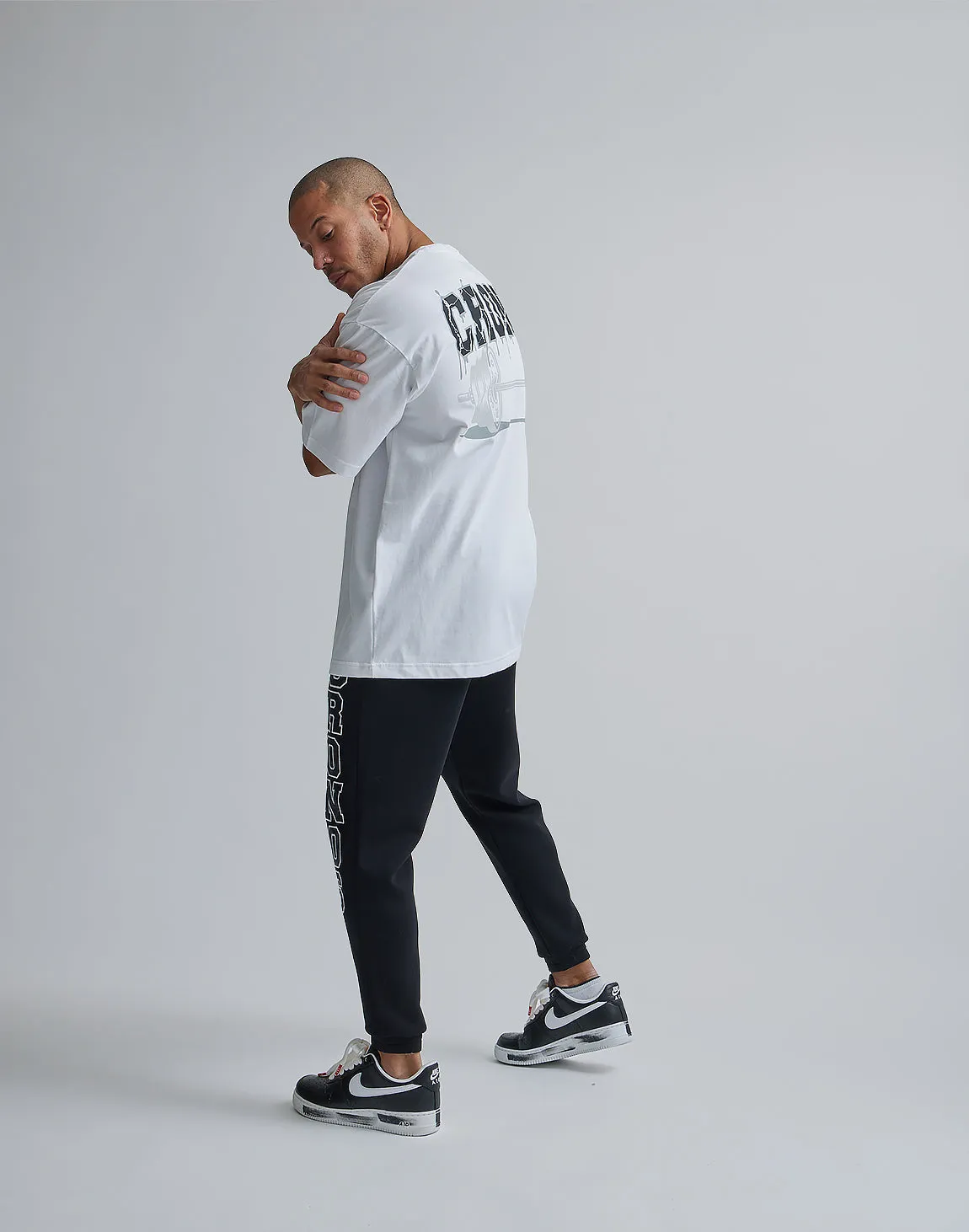 CRONOS BARBELL LOGO OVERSIZE T-SHIRTS【WHITE】