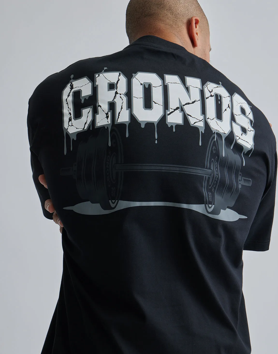 CRONOS BARBELL LOGO OVERSIZE T-SHIRTS【WHITE】