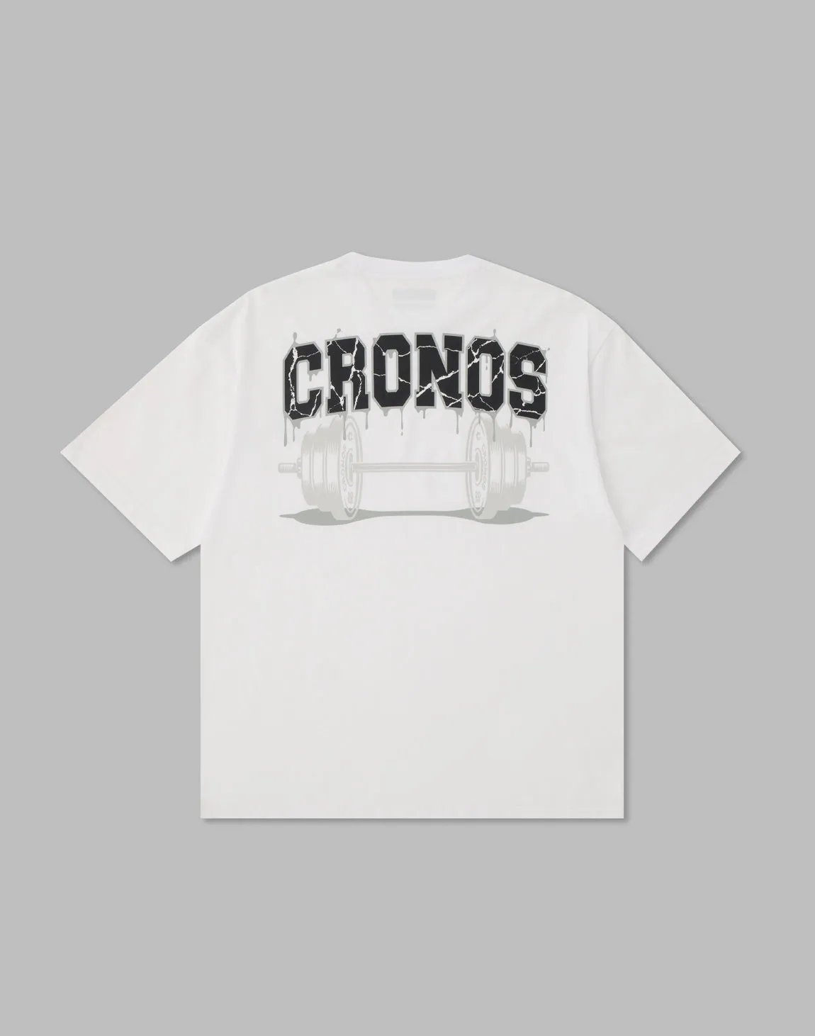CRONOS BARBELL LOGO OVERSIZE T-SHIRTS【WHITE】