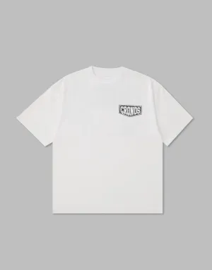 CRONOS BARBELL LOGO OVERSIZE T-SHIRTS【WHITE】