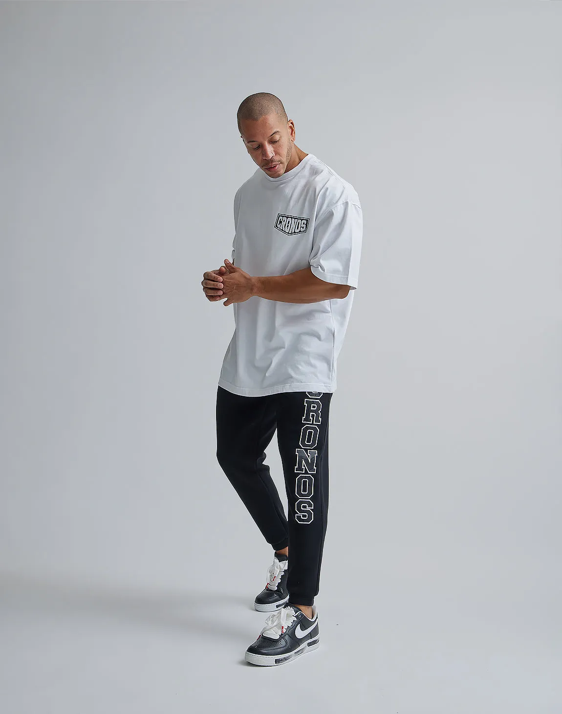 CRONOS BARBELL LOGO OVERSIZE T-SHIRTS【WHITE】