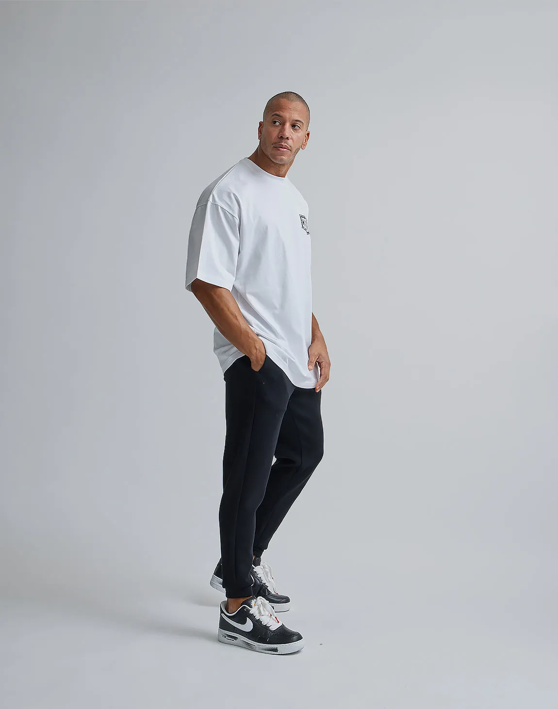 CRONOS BARBELL LOGO OVERSIZE T-SHIRTS【WHITE】