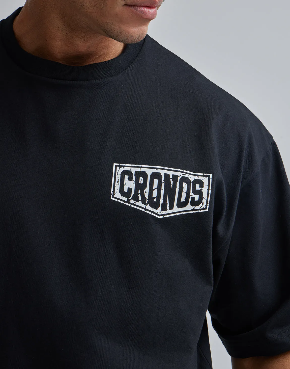 CRONOS BARBELL LOGO OVERSIZE T-SHIRTS【WHITE】