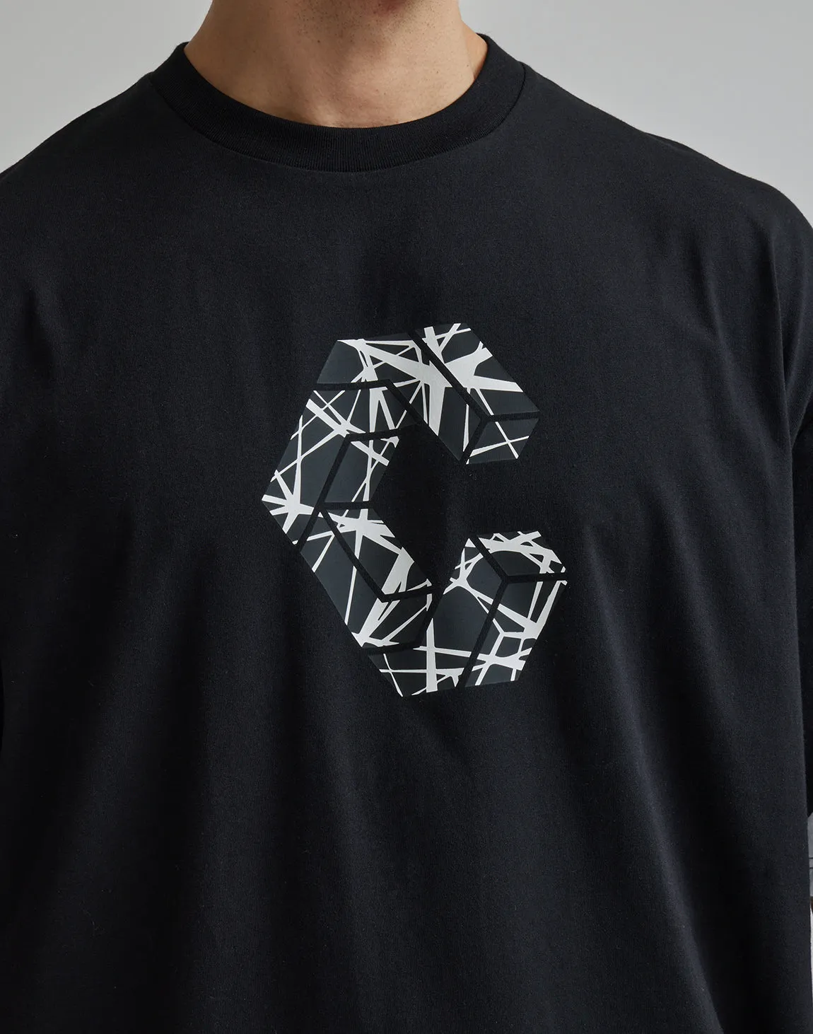CRONOS GEOMETRIC LOGO OVERSAIZE T-SHIRTS【WHITE】